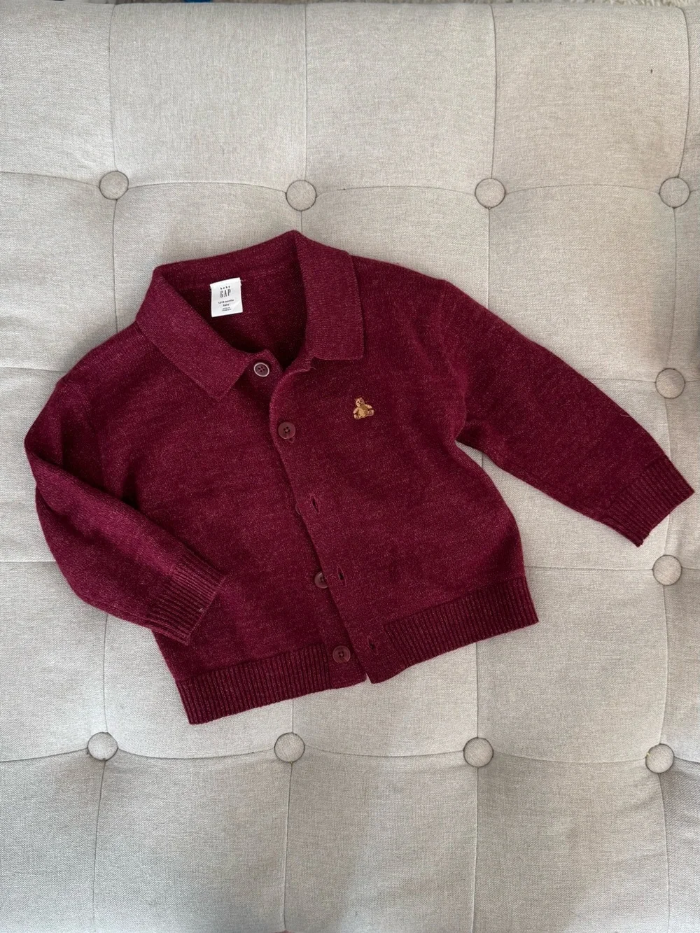 GAP Boys Red Cardigan — 12-18 months